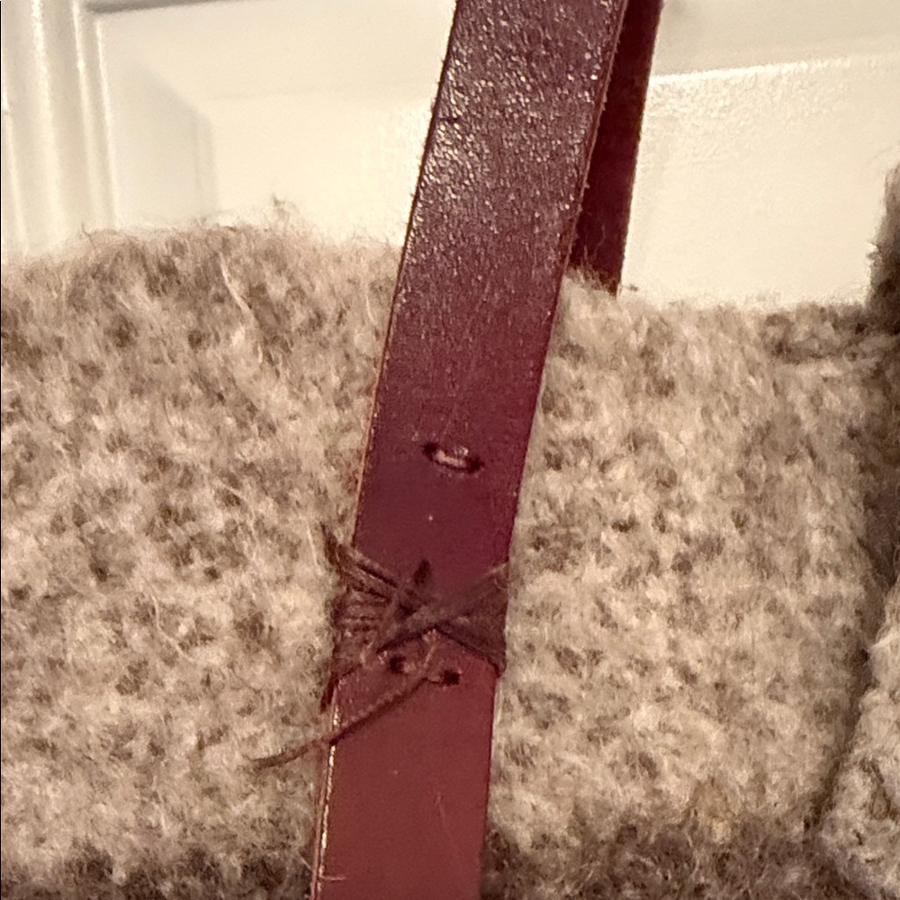 100% wool Brown and Cream Tote Bag - Picture 3 of 6
